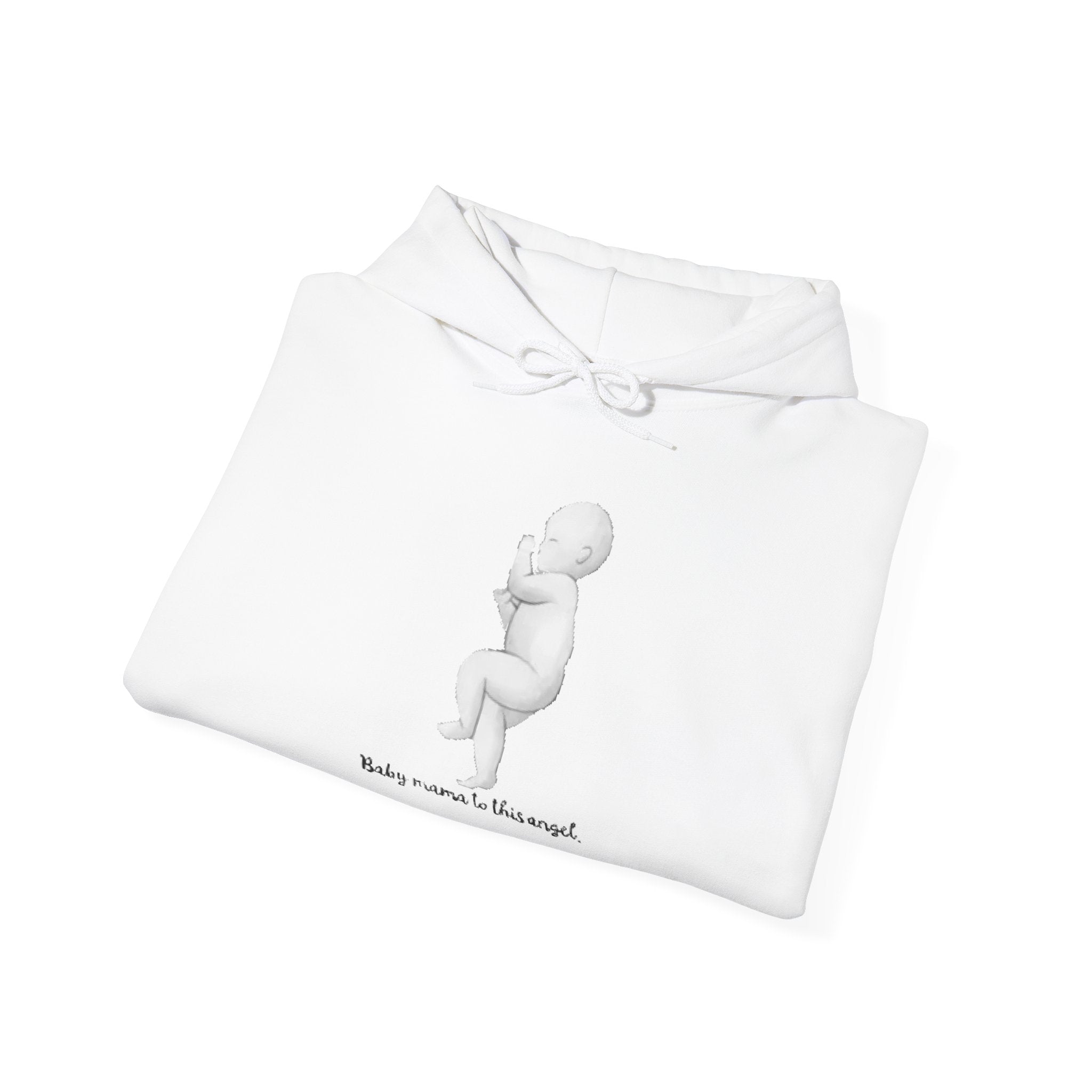 Baby mama to this Angel | Unisex Dry Blend Hooded Sweatshirt